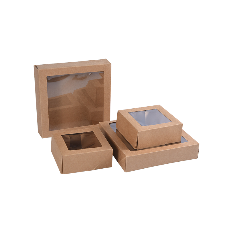 Kleine Kuchenschachteln aus braunem Kraftpapier für Kuchenportionen – Keks-/Brownie-Bäckereischachteln – Kuchenverpackungsschachteln aus Pappe für Leckereien/Geschenke